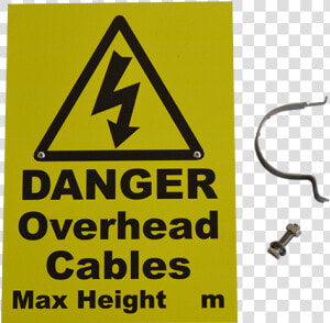 Gs6 Warning Sign   Danger Overhead Cables Max Height  HD Png Download