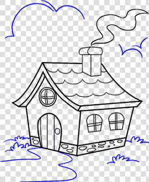 How To Draw Cartoon House   Draw A Cartoon House  HD Png Download