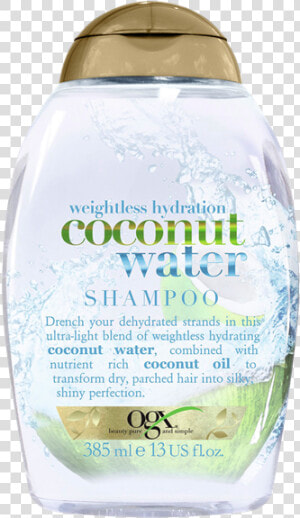 Picture Of Ogx Coconut Water Shampoo 385ml   Bottle  HD Png Download