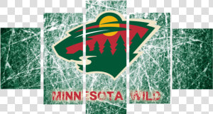 Hd Printed Minnesota Wild Hockey Logo 5 Pieces Canvas   Minnesota Wild  HD Png Download