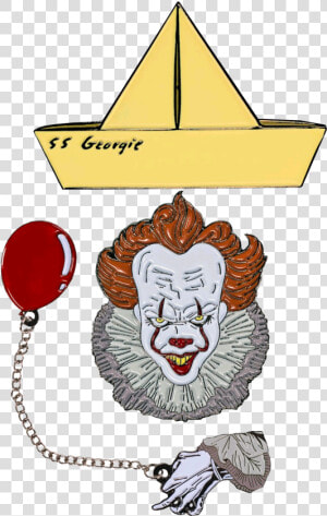 Enamel Pin Georgie   Transparent Cartoons   Pennywise Hand Holding Balloon  HD Png Download