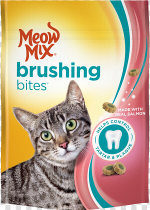 Meow Mix Brushing Bites Cat Treats Chicken Dental Bites  HD Png Download