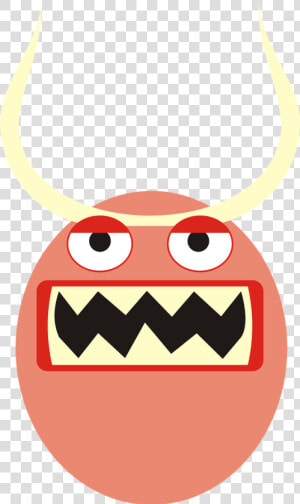 Monster  Mug  Face  Eyes  Horns  Teeth  Demon  A Smile   Clipart Of Monster Eyes And Mouth  HD Png Download