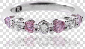 Eternity Ring With Pink Diamond Ring Wedding Anniversary   Engagement Ring  HD Png Download