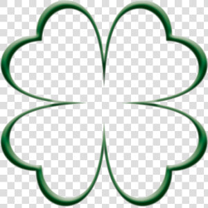 Four Leaf Clover Outline Clipart   Png Download   4 Leaf Clover Hearts  Transparent Png