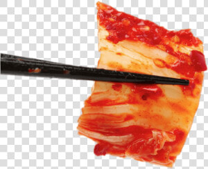 Chopsticks Holding A Piece Of Kimchi   Kimchi With Chopstick  HD Png Download