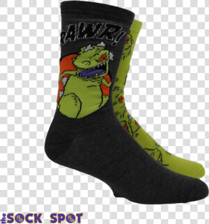 2 Pair Pack Nickelodeon Rugrats Reptar Socks   Sock  HD Png Download