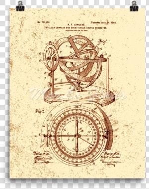 Compass 1903 Vintage Nautical Navigation Patent Art  HD Png Download