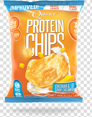 Quest Nutrition Cheddar  amp  Sour Cream Protein Chips   Protein Chips Salt And Vinegar  HD Png Download