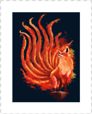 Nine Tailed Fox Art Print   Illustration  HD Png Download