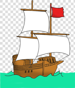 Pirate Ship With Red Flag   Pirate Ship Red Flag  HD Png Download