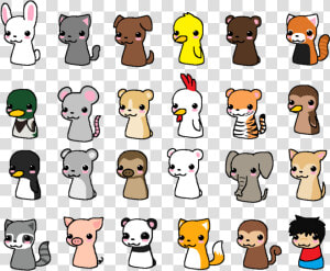 Transparent Cute Animals Png   Cute Chibi Animal Drawings  Png Download