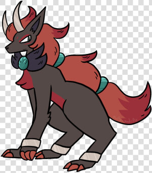 Zoroark And Houndoom Fusion I Did For  runaway modblog   Cartoon  HD Png Download