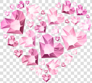 Hert Of Diamond Hearts Transparent Clip Art   Pink Diamond Heart Png  Png Download