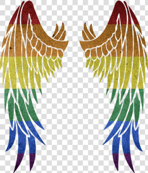 Rainbow  Symbol  Colorful  Gay  Wing  Angel   Angel Wings Silhouette Transparent  HD Png Download