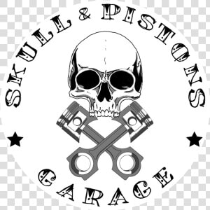 Skull  amp  Pistons Garage Was Established In 2014 By Two   Rose Tattoo Font  HD Png Download