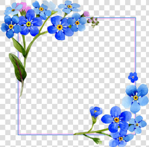 Flowers Watercolor Cover Vector Frame   Watercolor Blue Flower Background  HD Png Download