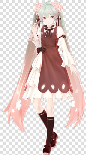 Mmd Sakura Miku Model Dl  HD Png Download