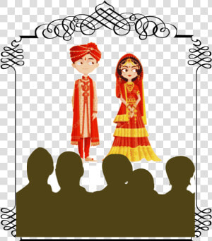 Wedding Bride And Groom Cartoon India Clipart   Png   Indian Wedding Reception Png  Transparent Png