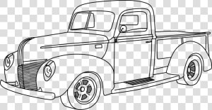 Pickup Clipart Big Car   1940 Ford Truck Drawing  HD Png Download