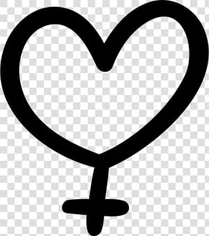 Female Gender Sign With Heart   Female Sign Heart  HD Png Download