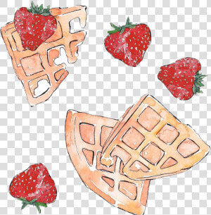  waffles  wofles  strawberry  fresas  desayuno  stickerspopulares   Strawberry  HD Png Download