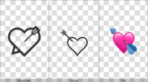 Heart With Arrow On Various Operating Systems   Heart  HD Png Download