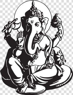 Wall Decal Canvas Transprent   Ganesh Drawing On Canvas  HD Png Download