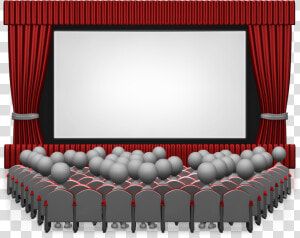 Movie Theater With People 1600 Clr Movie Theater   Red Curtains Movie Theater Png  Transparent Png