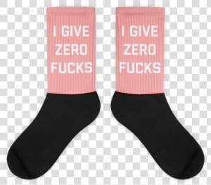 Zero Fucks Pink Socks   Sock  HD Png Download