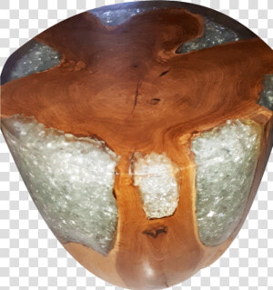 Teak Root  amp  Cracked Resin Round Stool  Silver Grey   Coffee Table  HD Png Download