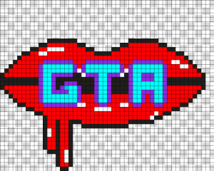 Gta Red Lips Perler Bead Pattern   Bead Sprite   Bread Animated Gif  HD Png Download