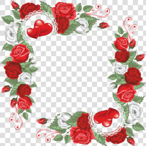  bloom  flower  frame  border  flowers  white  bouquet   Hearts And Flowers Border  HD Png Download