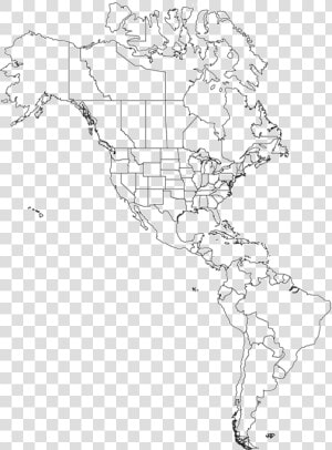 America Drawing Line Huge Freebie Download For Powerpoint   Black And White Western Hemisphere Map  HD Png Download