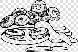 Bagels Clip Arts   Bagel Black And White Clipart  HD Png Download