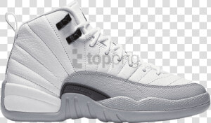 Free Png Download Retro 12 Jordan Girl White Grey Png   Jordan 12 Wolf Grey And White  Transparent Png