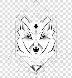 Wolf Geometric Png   Simple Geometric Wolf Tattoo  Transparent Png