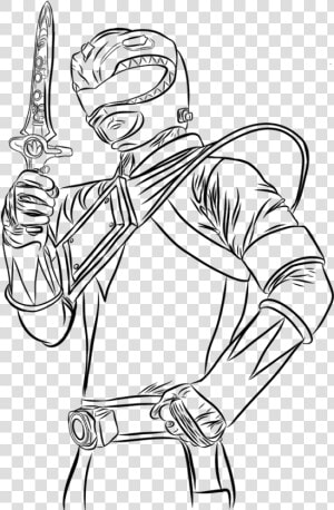 Https     www   Etsy   Ranger 11 X 17 Print   Line   Green Ranger Drawing  HD Png Download