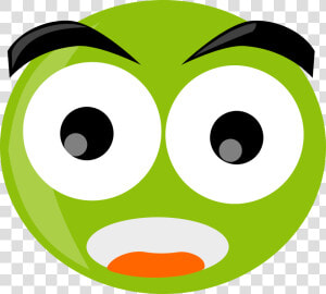 Shocked Face Smiley   Surprised Face Clipart Green  HD Png Download