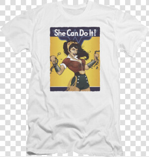 She Can Do It Wonder Woman T shirt   Wonder Woman Rosie The Riveter Costume  HD Png Download