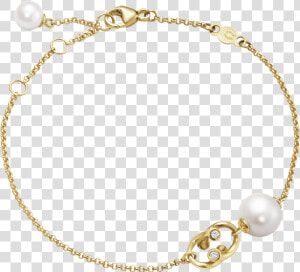 Yellow Gold With Pearls And Diamonds   Guld Armbånd Med Perle  HD Png Download