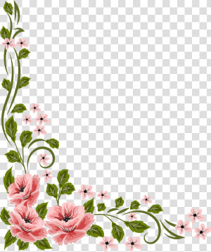 Marcos Vector Floral Flores Png Vector    Flower Corner Border Design Png  Transparent Png