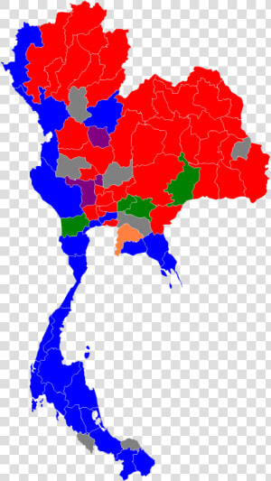 2011 Thai General Election Results Per Region  HD Png Download