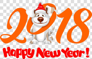 2018 Happy New Year Png Image   Happy New Year 2018 Dog  Transparent Png