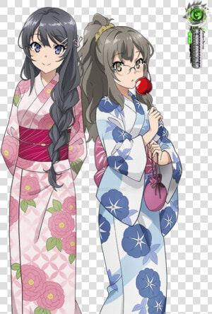 Sakurajima Mai Futaba Kawaiii Yukata Png By Otakurenders   Mai Sakurajima Transparent Cute  Png Download