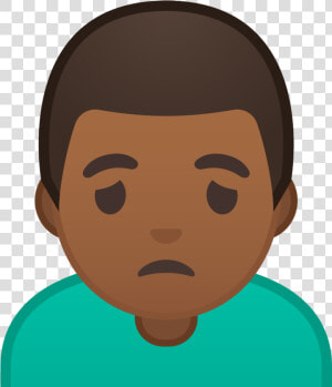 Man Frowning Medium Dark Skin Tone Icon   Black Man Emoji Hand On Face  HD Png Download