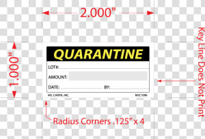 Quarantine Lot Labels   Carmine  HD Png Download