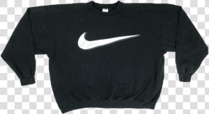 Black Nike Big Swoosh Crewneck   Nike Big Swoosh Crewneck  HD Png Download