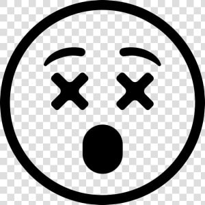 Dizzy Emoji Black And White  HD Png Download