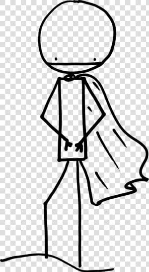 Confused Stick Figure Png   Stick Figure With Cape  Transparent Png